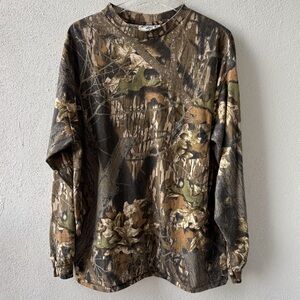 Mossy Oak Vintage Cotton Men XXL Made in USA Camouflage Hunter Woods Outdoors‎
